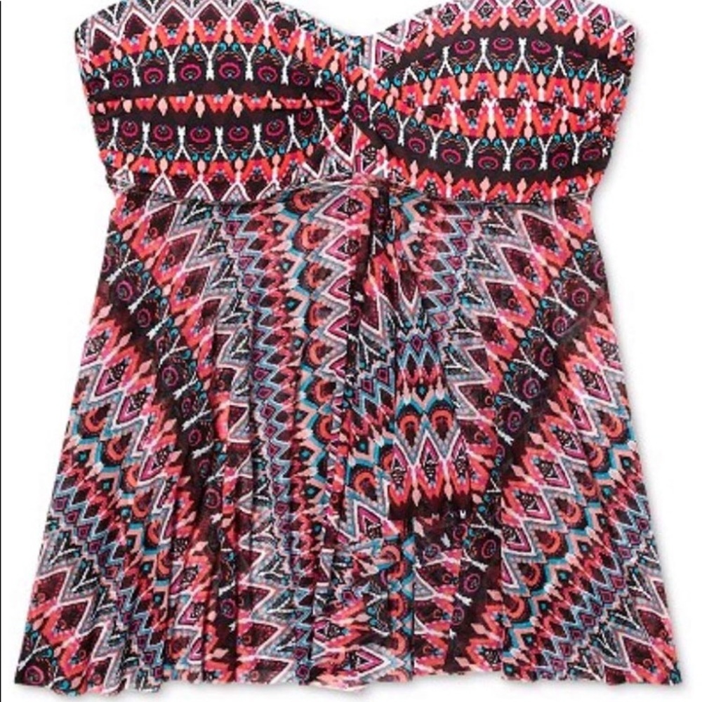 Bandeau Flyaway Tankini Top  Kona Sol Coral S or L - Picture 3 of 8